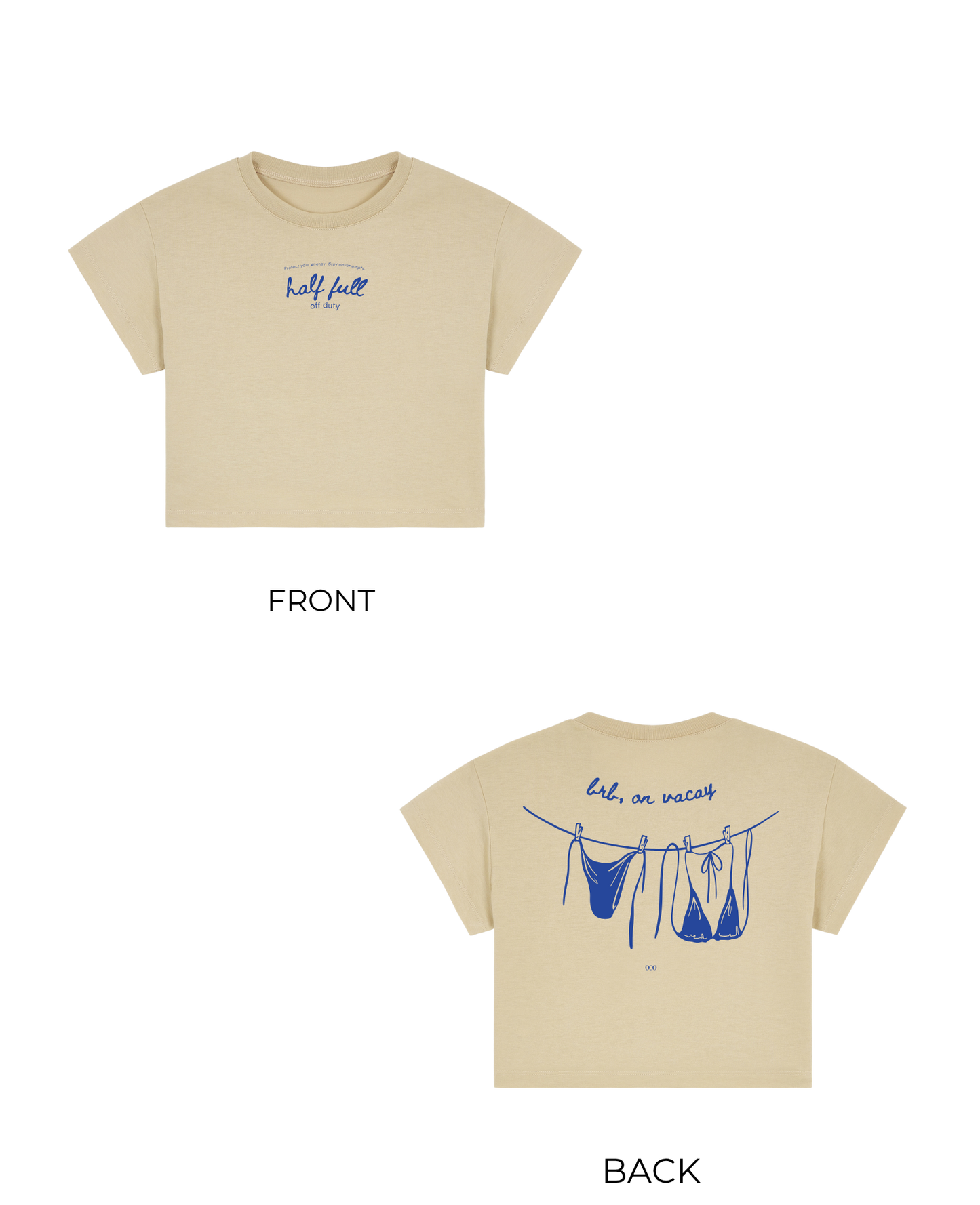 OOO: Beach — brb on vacay Crop Top