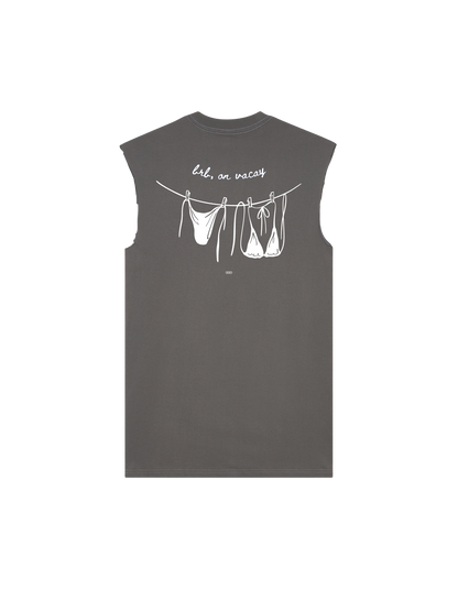 OOO: Beach — brb on vacay Raw Edge Shirt