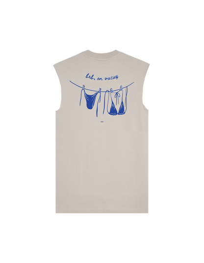 OOO: Beach — brb on vacay Raw Edge Shirt