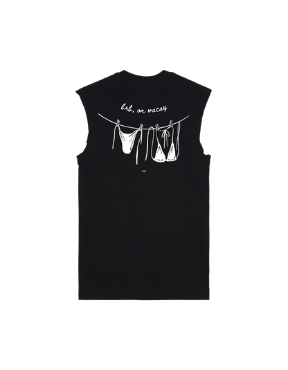 OOO: Beach — brb on vacay Raw Edge Shirt